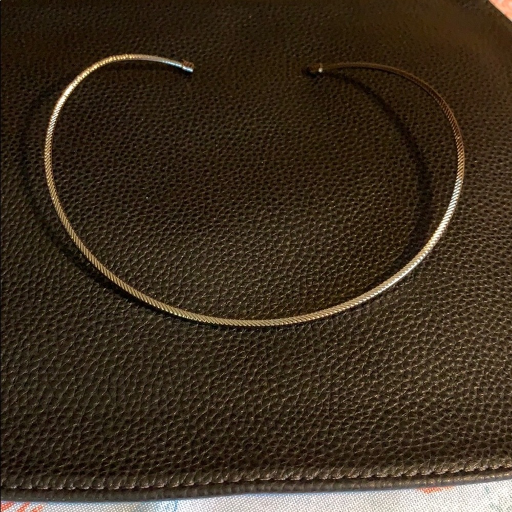 Lia Sophia cuff necklace textured black